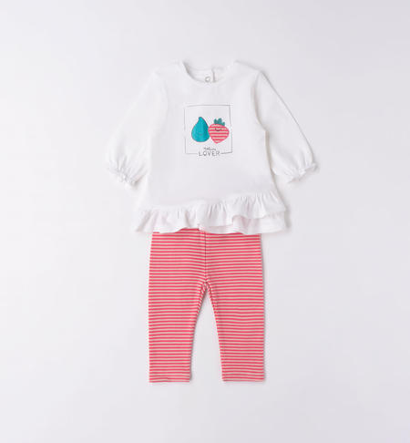 Baby girl T-shirt and leggings outfit RED