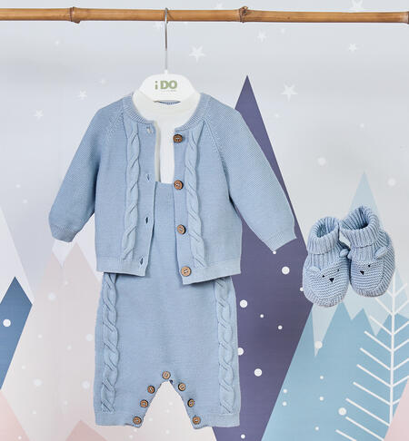 Completo neonato 3 pezzi AZZURRO