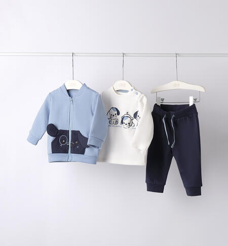 Completo neonato 3 pezzi BLU
