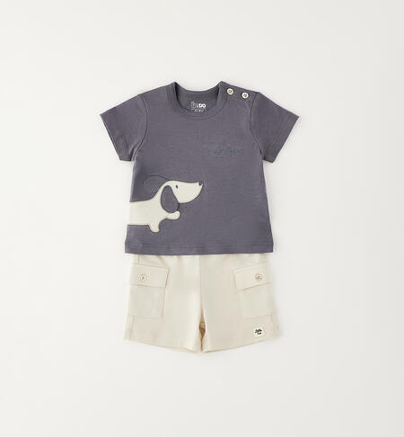 Completo neonato estivo GRIGIO SCURO-0564