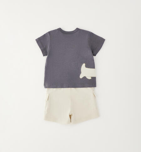 Completo neonato estivo GRIGIO SCURO-0564