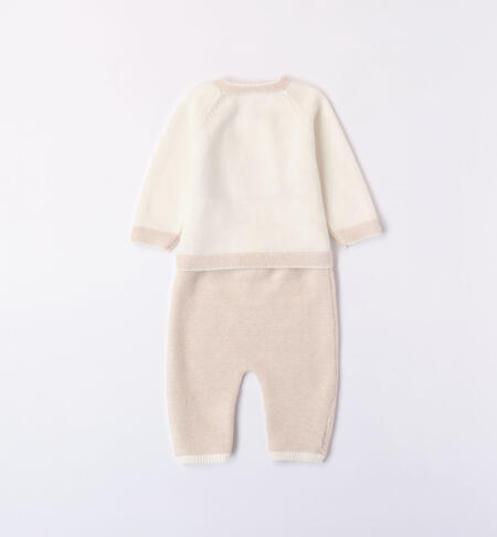 Completo neonato unisex in tricot da 0 a 12 mesi iDO PANNA-0112