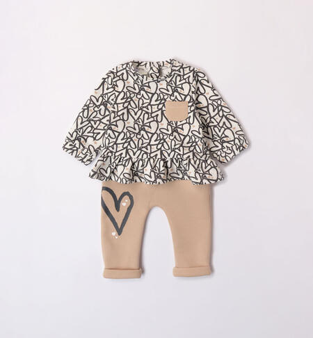 iDO heart design outfit for girls from 1 to 24 months PANNA-ANTRACITE-6WN6