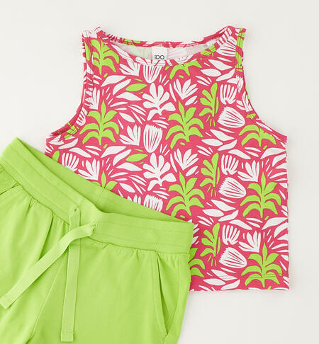 Completo per ragazza estivo FUCSIA-VERDE-6CCM