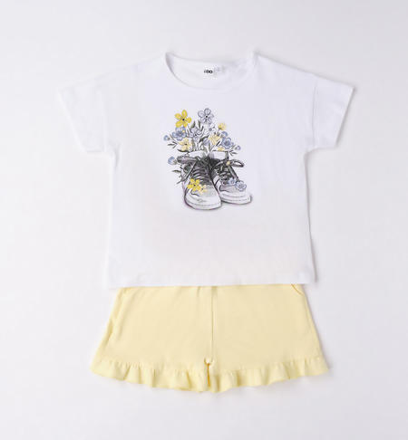 Completo ragazza 100% cotone BIANCO