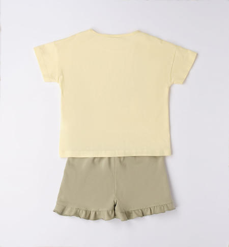 Completo ragazza 100% cotone da 8 a 16 anni iDO GIALLO-1412