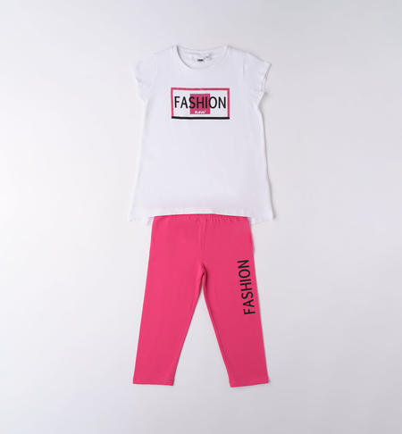 Completo ragazza con leggings BIANCO
