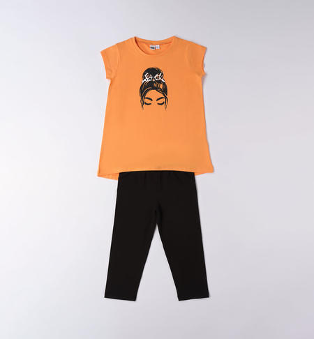 Completo ragazza con leggings da 8 a 16 anni iDO ORANGE-1842