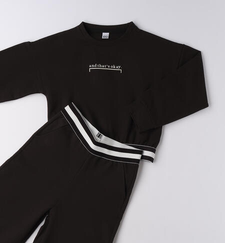 Completo ragazza sportivo NERO-0658