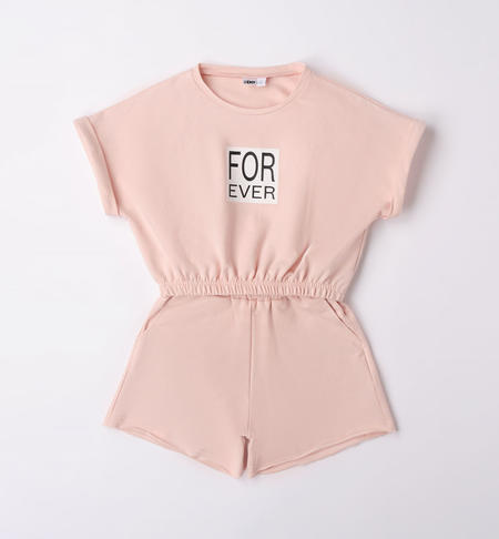 Completo ragazza t-shirt e shorts ROSA