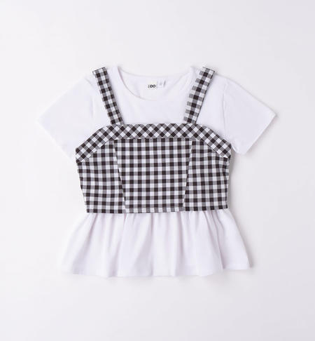 Completo ragazza t-shirt e top da 8 a 16 anni iDO BIANCO-0113