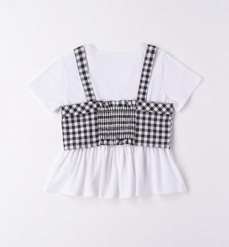 iDO T-shirt and top outfit for girls from 8 to 16 years BIANCO-0113