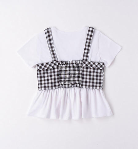Completo ragazza t-shirt e top da 8 a 16 anni iDO BIANCO-0113