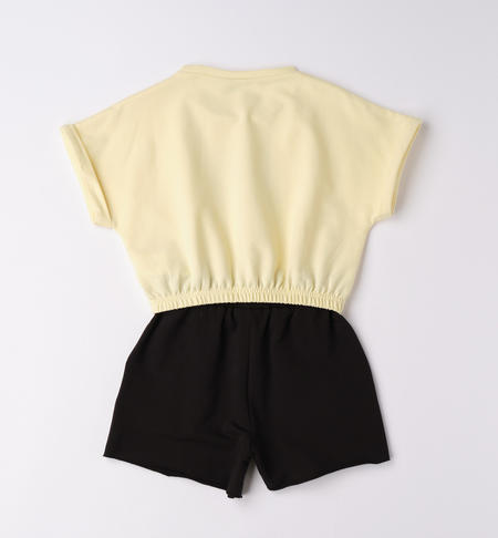 Completo ragazza t-shirt e shorts da 8 a 16 anni iDO GIALLO-1412