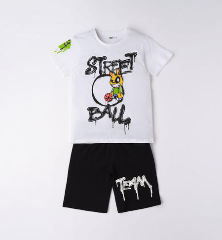 iDO basketball themed outfit for boys from 8 to 16 years BIANCO-0113