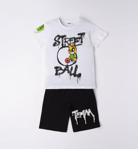 Boy's basketball themed outfit WHITE