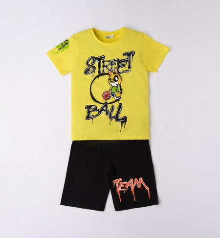 iDO basketball themed outfit for boys from 8 to 16 years GIALLO-1434