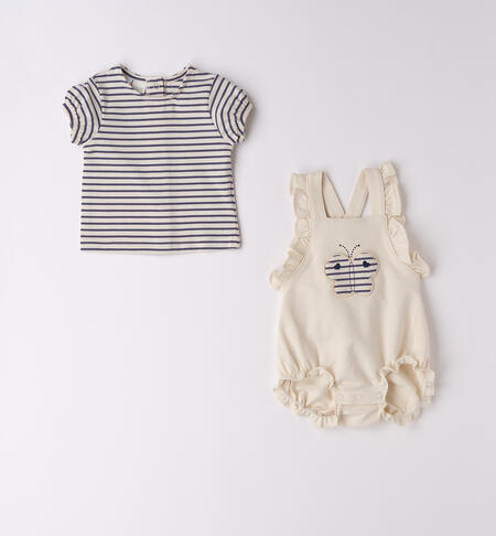 Completo salopette neonata BLU