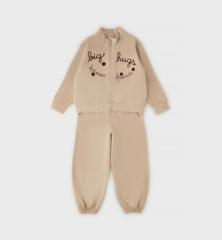 Girls' sports outfit BEIGE-0941