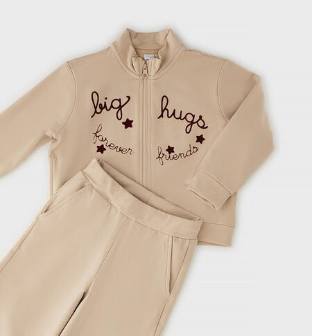 Girls' sports outfit BEIGE-0941