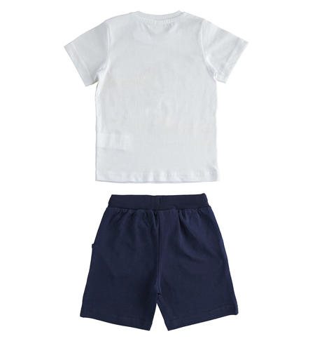 T-shirt with crocodile and short trousers set for boys from 6 months to 8 years by iDO BIANCO-0113