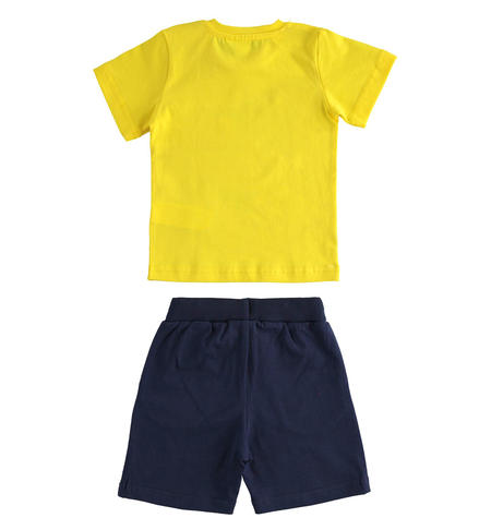 T-shirt with crocodile and short trousers set for boys from 6 months to 8 years by iDO GIALLO-1444
