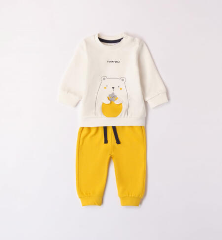 Baby boys' winter tracksuit CREAM