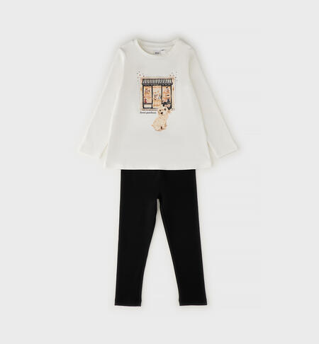 Completo T-shirt e Leggings bambina PANNA-0112