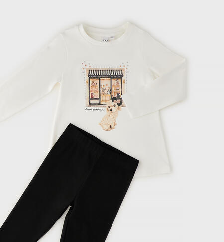 Completo T-shirt e Leggings bambina PANNA-0112
