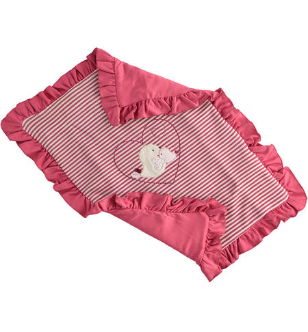Baby chenille blanket with ruffles from 0 to 18 months iDO FUXIA-2435