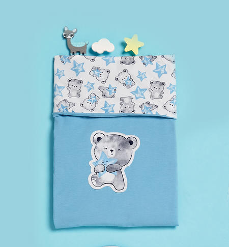 iDO cradle blanket for baby boy from 0 to 24 months BIANCO-AZZURRO-6UX7