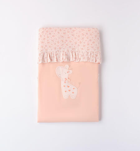 Giraffe blanket for baby girl ORANGE
