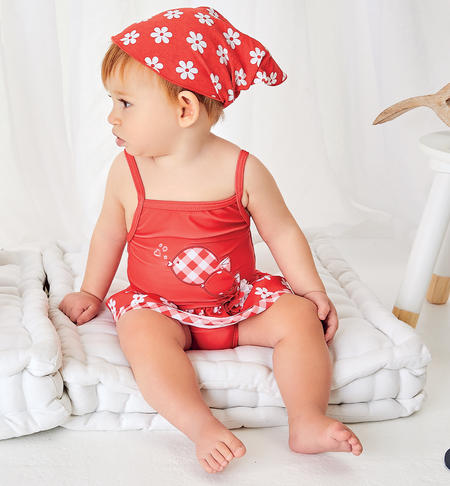 Costume intero neonata pesciolini ROSSO