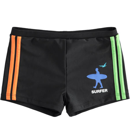 Beach boxer for boys with side bands 44974 for girls from 8 to 16 years iDO NERO-0658