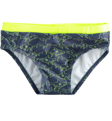 Swimsuit model slip with sharks for boy from 6 months to 7 years IDO BLU-GIALLO-6QP6