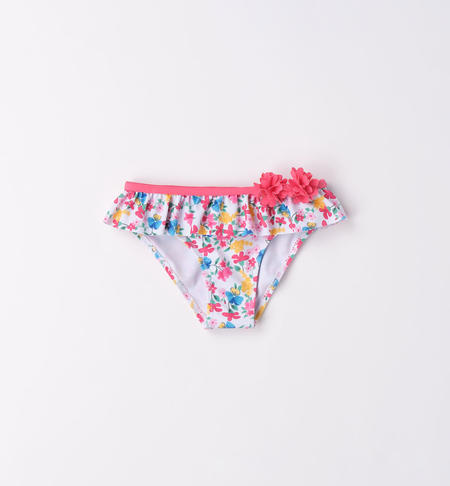 Costume slip bambina fiorellini BIANCO