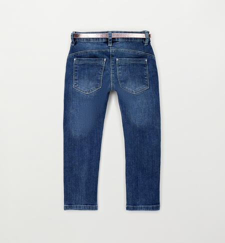 Denim slim per bambina STONE WASHED CHIARO-7400