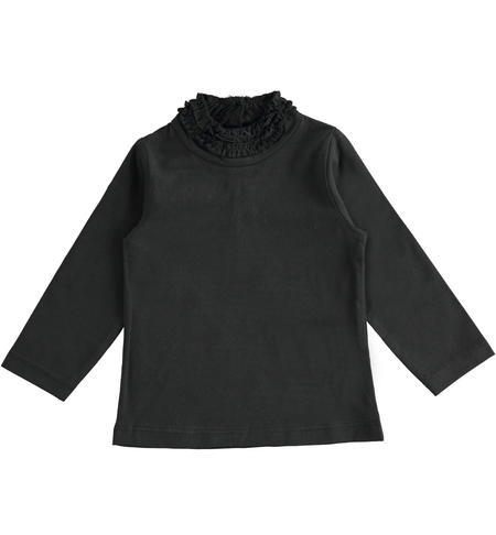 Turtleneck sweater with ruffles for girls from 9 months to 8 years iDO NERO-0658