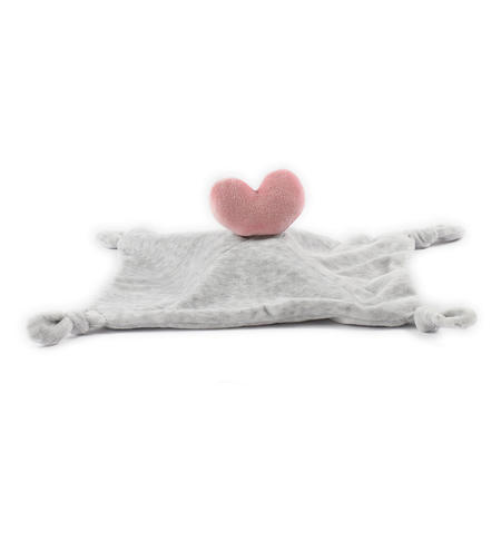 Newborn baby doudou with heart from 0 to 18 months iDO GRIGIO MELANGE-8948