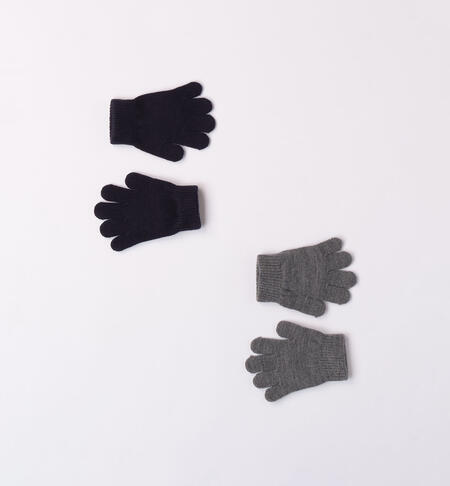 Two pairs of iDO gloves for boys aged 9 months to 8 years NAVY-3885