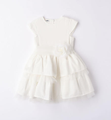 Elegante abito cerimonia bambina da 9 mesi a 8 anni iDO PANNA-0112