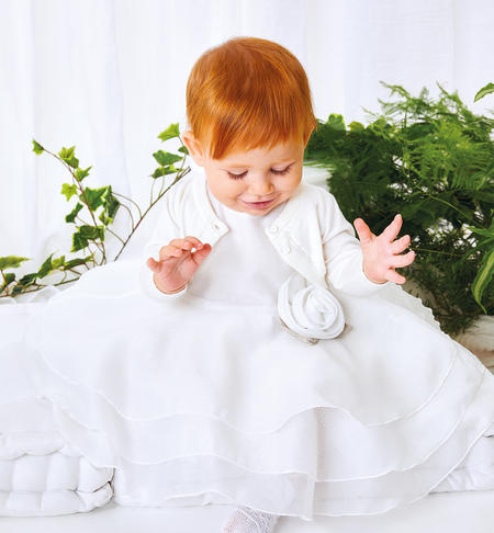 Elegant baby girl formal dress in linen CREAM