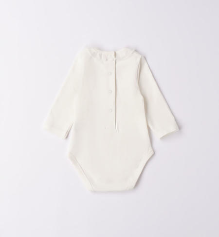 Elegant iDO long-sleeved bodysuit for baby girl from 1 to 24 months PANNA-0112