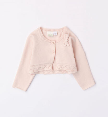 Elegante cardigan bimba con fiocco da 1 a 24 mesi iDO ROSA-2522