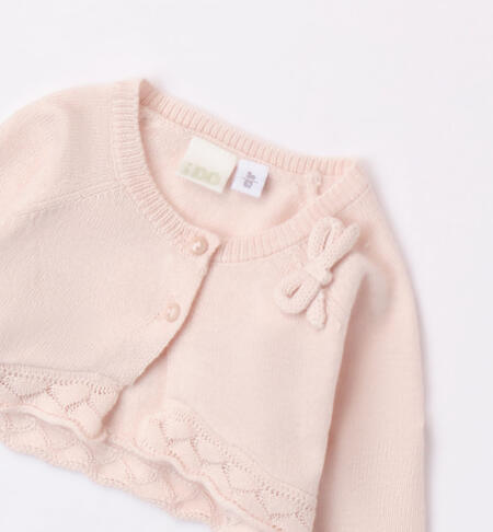 Elegante cardigan bimba con fiocco da 1 a 24 mesi iDO ROSA-2522