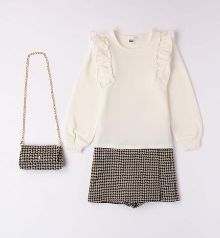 iDO elegant set with a bag for girls from 9 months to 8 years BEIGE-0916