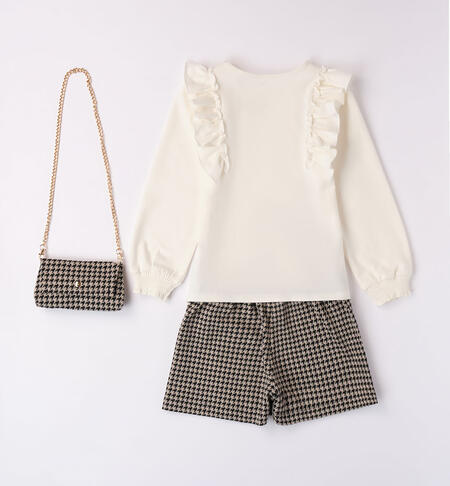 iDO elegant set with a bag for girls from 9 months to 8 years BEIGE-0916