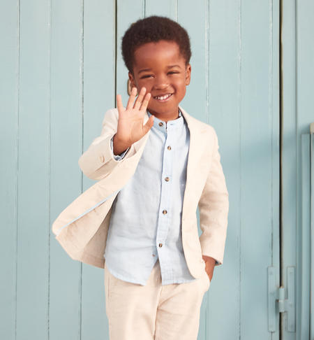 Elegante giacca bambino lino da 9 mesi a 8 anni iDO BEIGE-0451