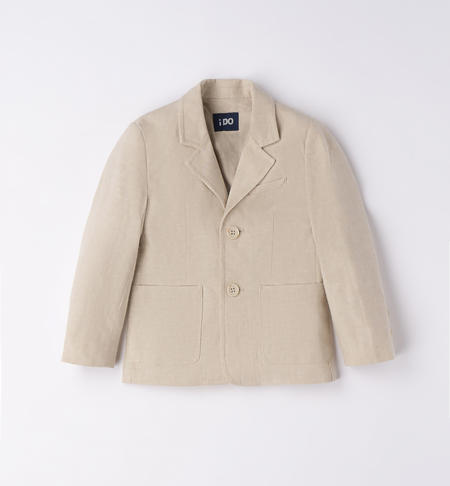 iDO elegant linen jacket for boys from 9 months to 8 years BEIGE-0451