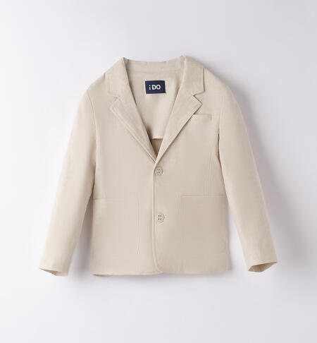 Boys' elegant jacket in a linen blend BEIGE